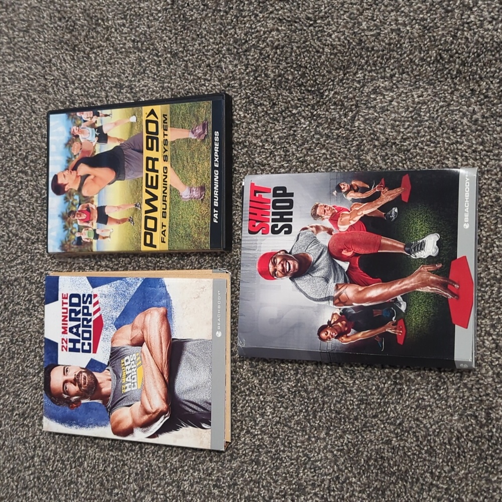 Beachbody 22 Minute Hard Corps, Power 90 Fat Burning System & Shift Shop